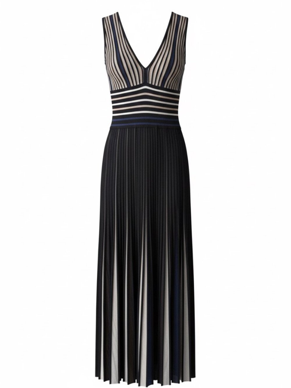 Zara Womans Size Small Brown and Tan Slinky Pleated Long Dress